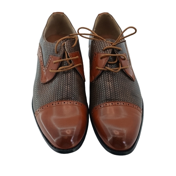 Majestic Collection Oxford Mens Dress Shoes Size 9 Brown Leather Lining Formal - Picture 2 of 9